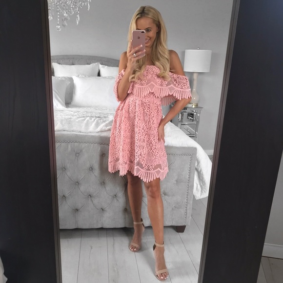 LAST ONE!!! Off Shoulders High Waist Lace Dress - Picture 7 of 8